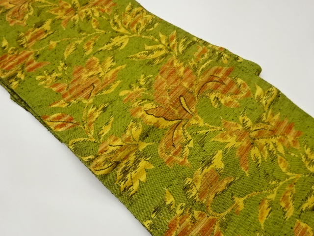 JAPANESE NAGOYA OBI / MAWATA TSUMUGI / WOVEN ARABESQUE